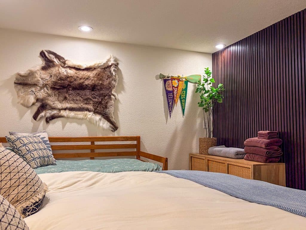Boom Chalet king bedroom with XL twin daybed